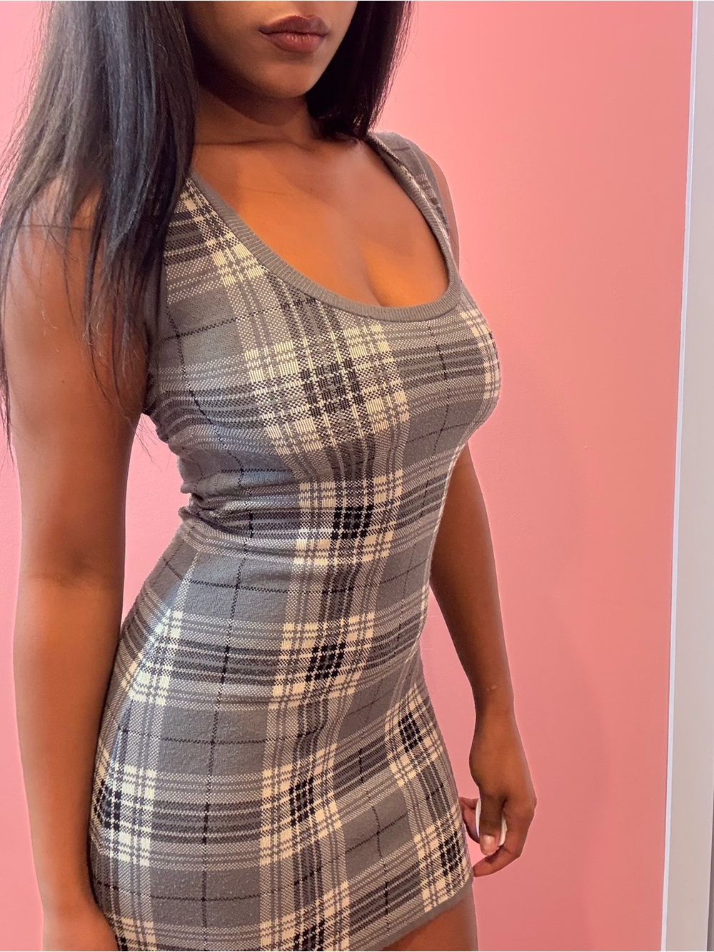 y2k sexy Plaid mini Dress